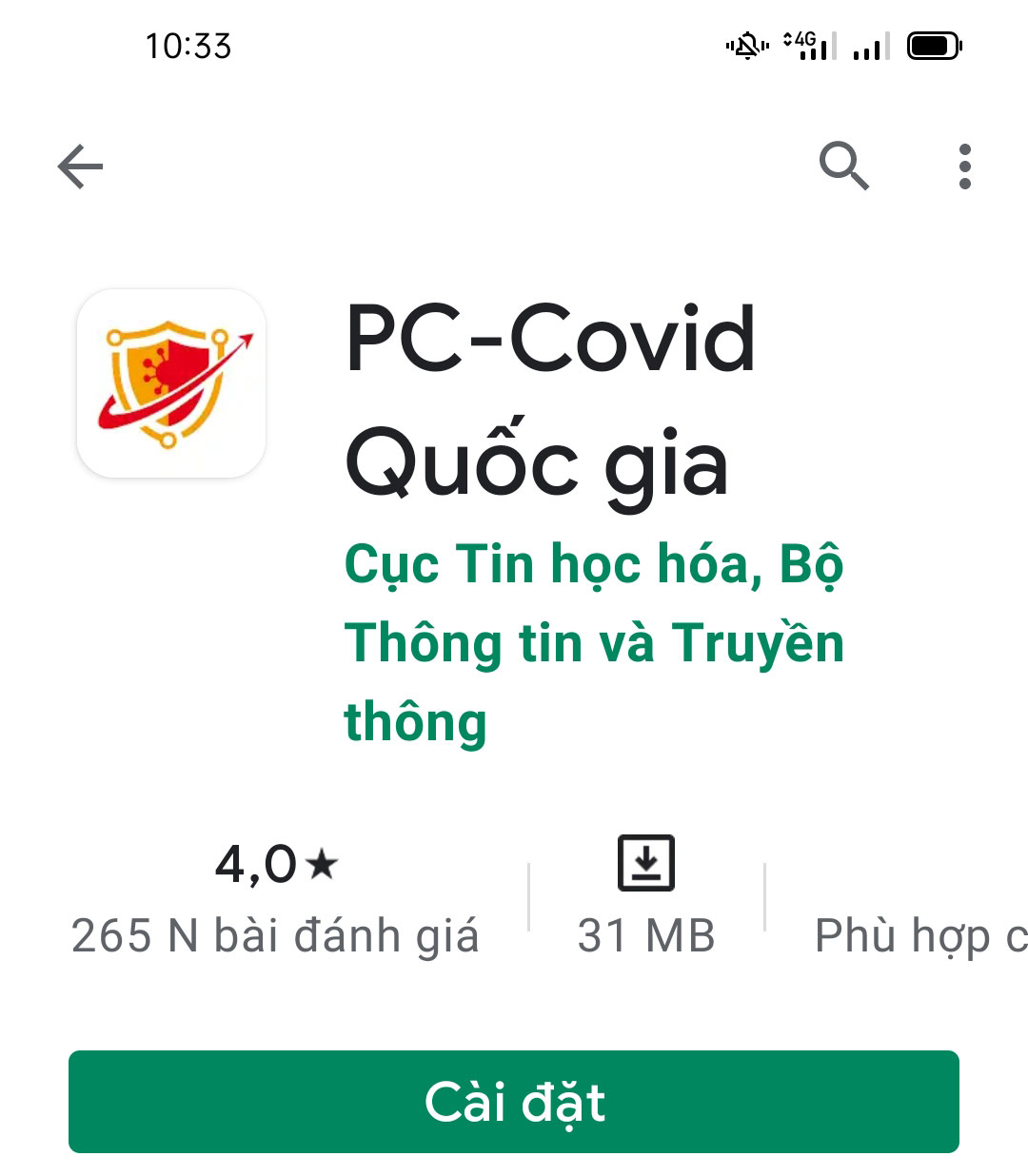 Hướng dẫn cài đặt và đăng ký tài khoản PC-Covid trên điện thoại